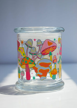 COLORFUL MUSHROOM STASH JAR