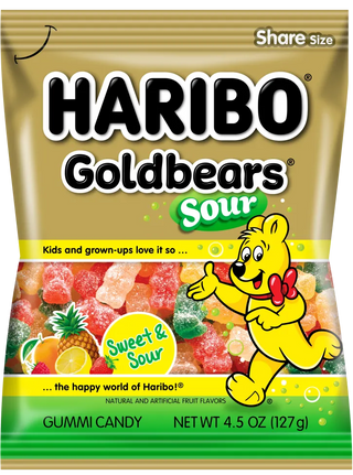 HARIBO-GOLD BEARS-SOUR-4.5 OZ