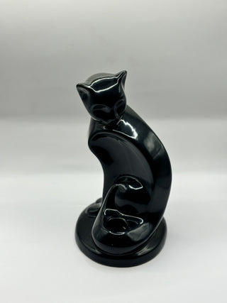VTG Black Cat Candle Holder Cm