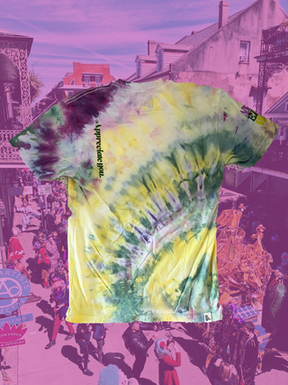 King Cake SS Tee in "PsychedeliCarnival" Ice Tie Dye