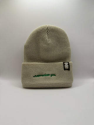 Fredible Waffle Beanie in "Cream with Coffee"