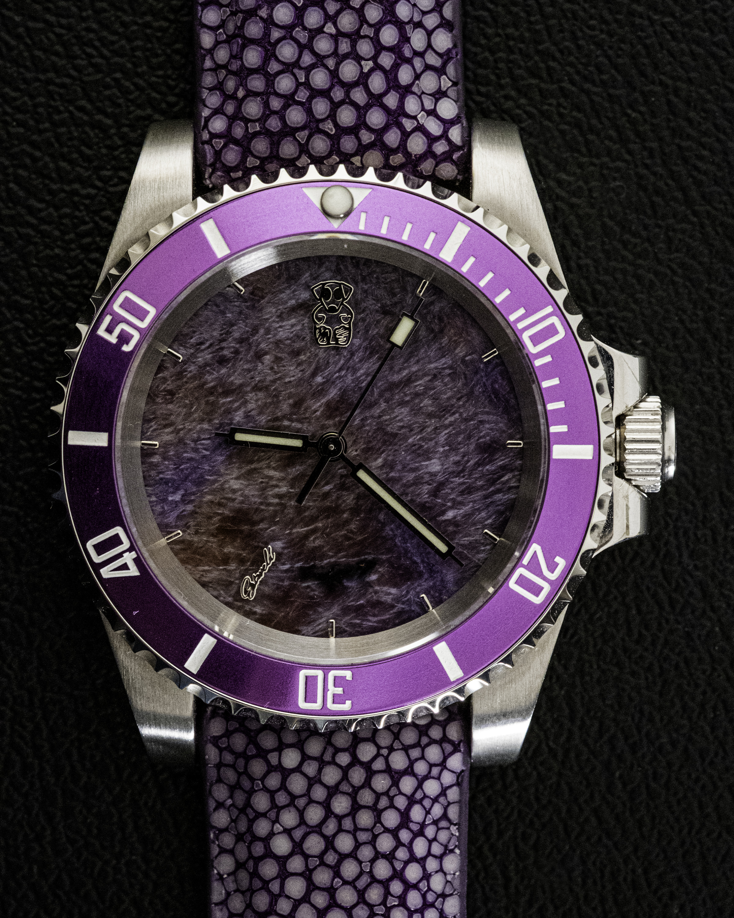 Mr. Eatwell ScrewDiver — Charoite Stone Dial — Slowed Down, Turned Up