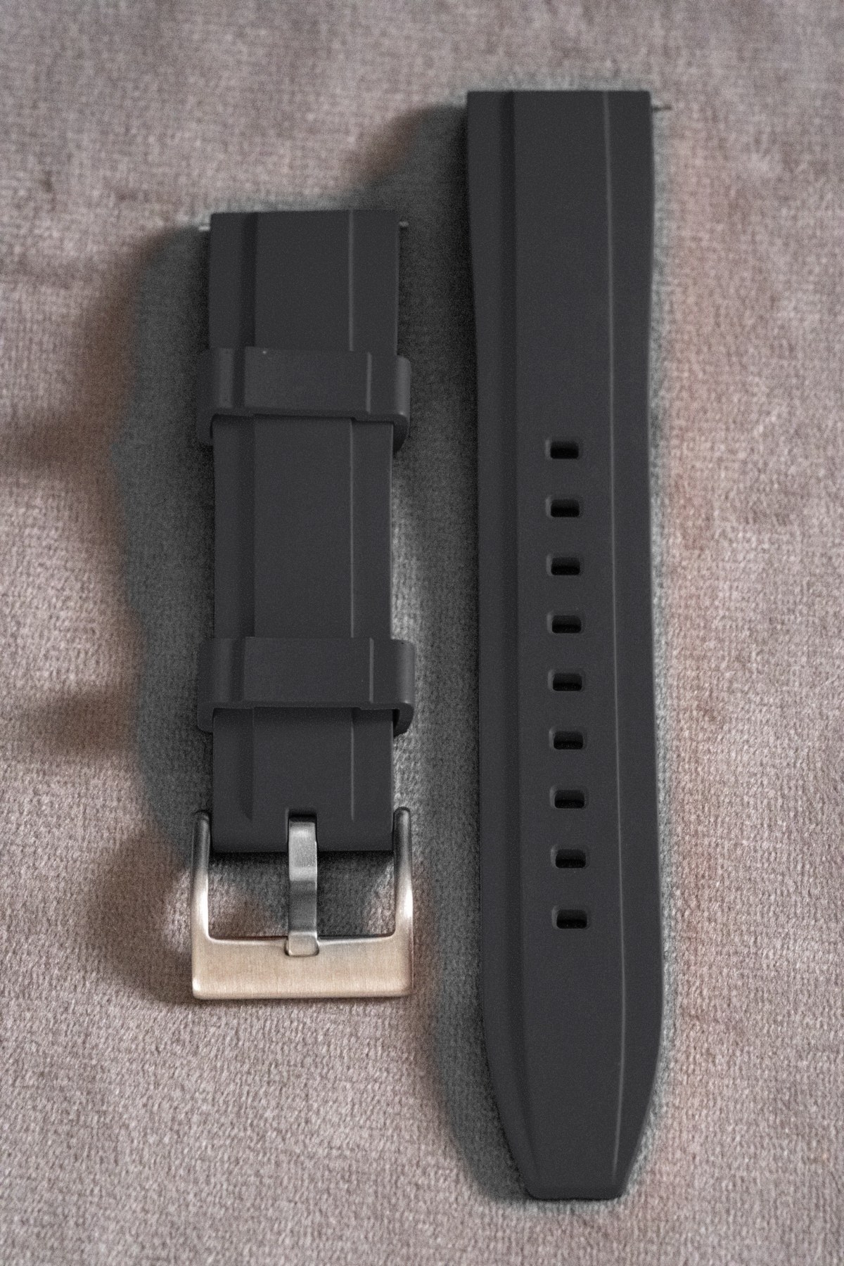 Black FKM Rubber Strap watch strap
